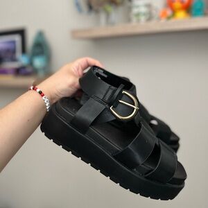 Torrid Black Sandals Size 8W Never Worn